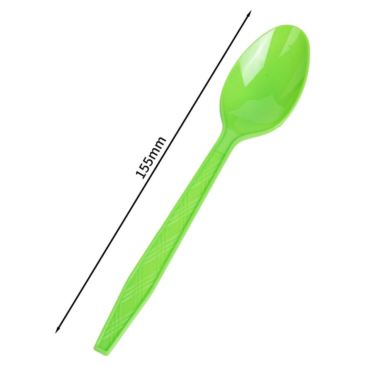 24x Herbruikbare lepel 155mm PP Groen