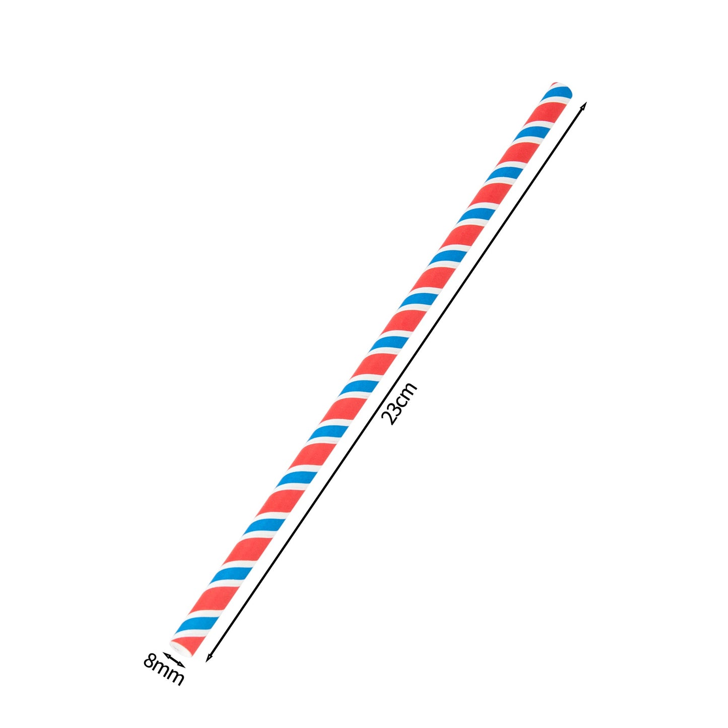 100x BIO Papieren rietjes 8mm x 230mm Twist