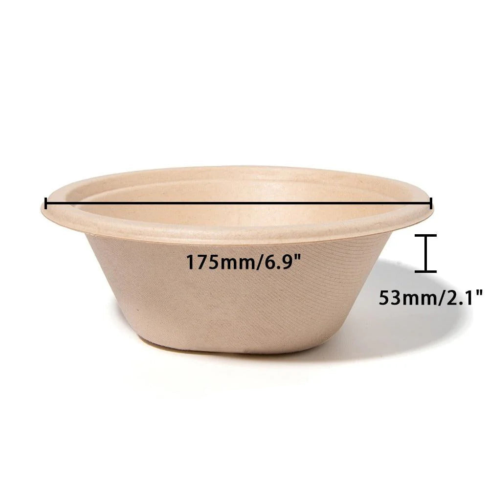 600x Kom 950ml Ø175mm 32oz Bagasse Suikerriet BIO