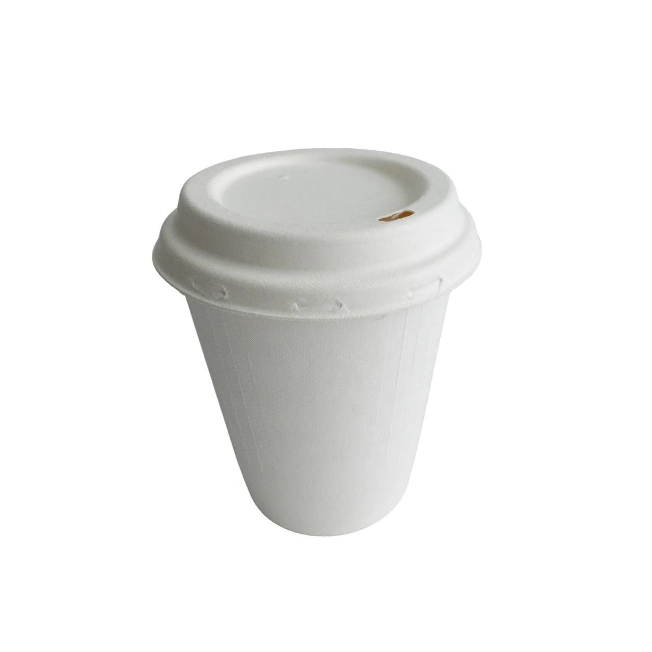 100x Koffiebeker deksels Ø90mm Bagasse suikerriet Biologisch geschikt voor bekers 12oz 350ml