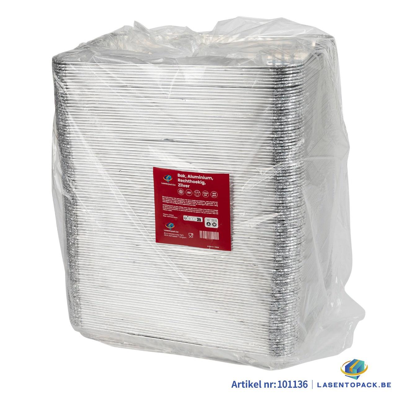 100x Aluminium Bak 326x227x32mm 1700ml