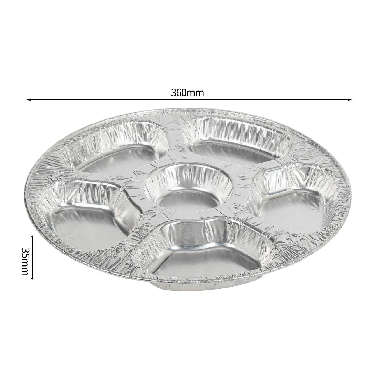 100x Aluminium Snack Schaal 7 Vaks Ø 360mm