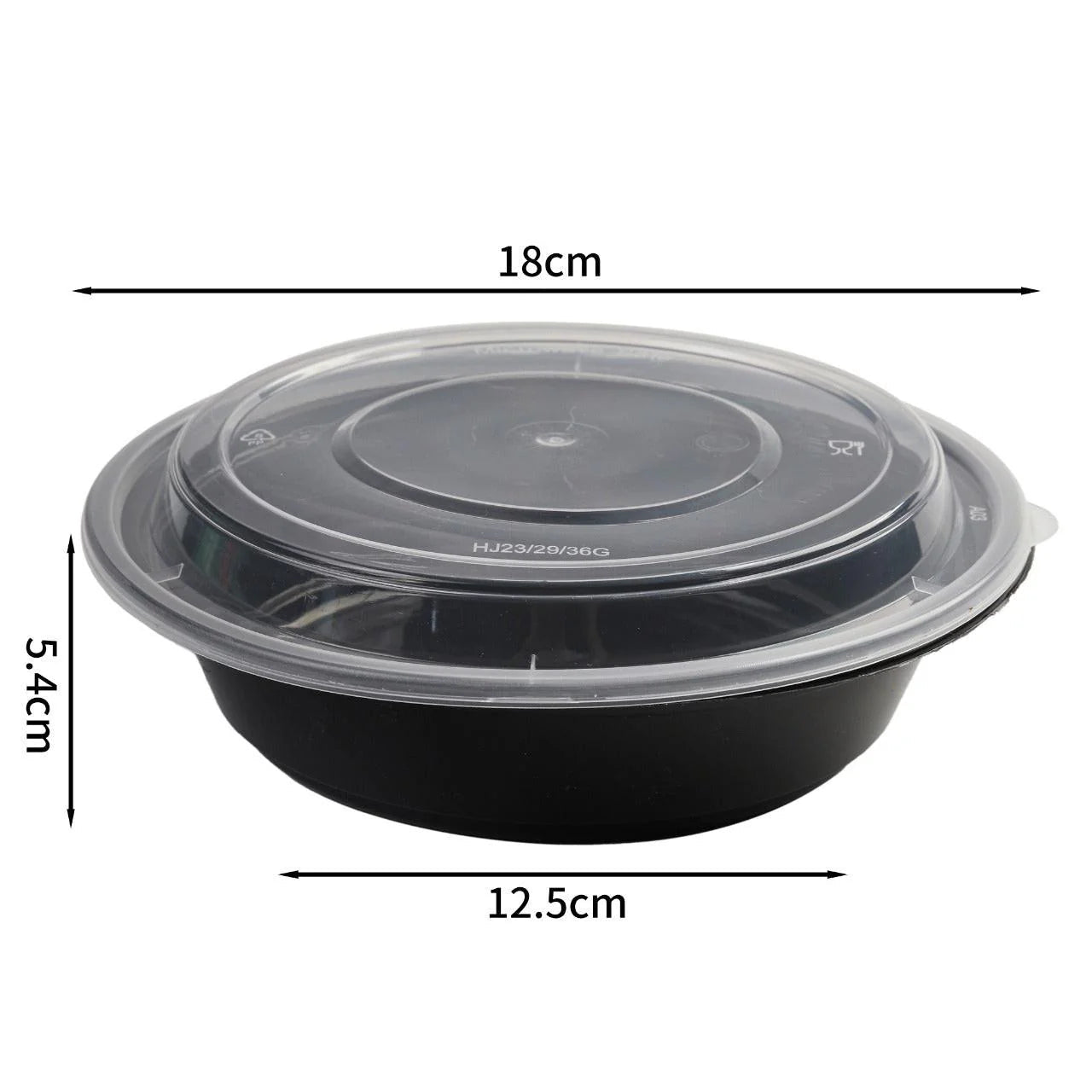 150x Asian Soep / Poke Bowl met deksel 700 ml Zwart PP (set)