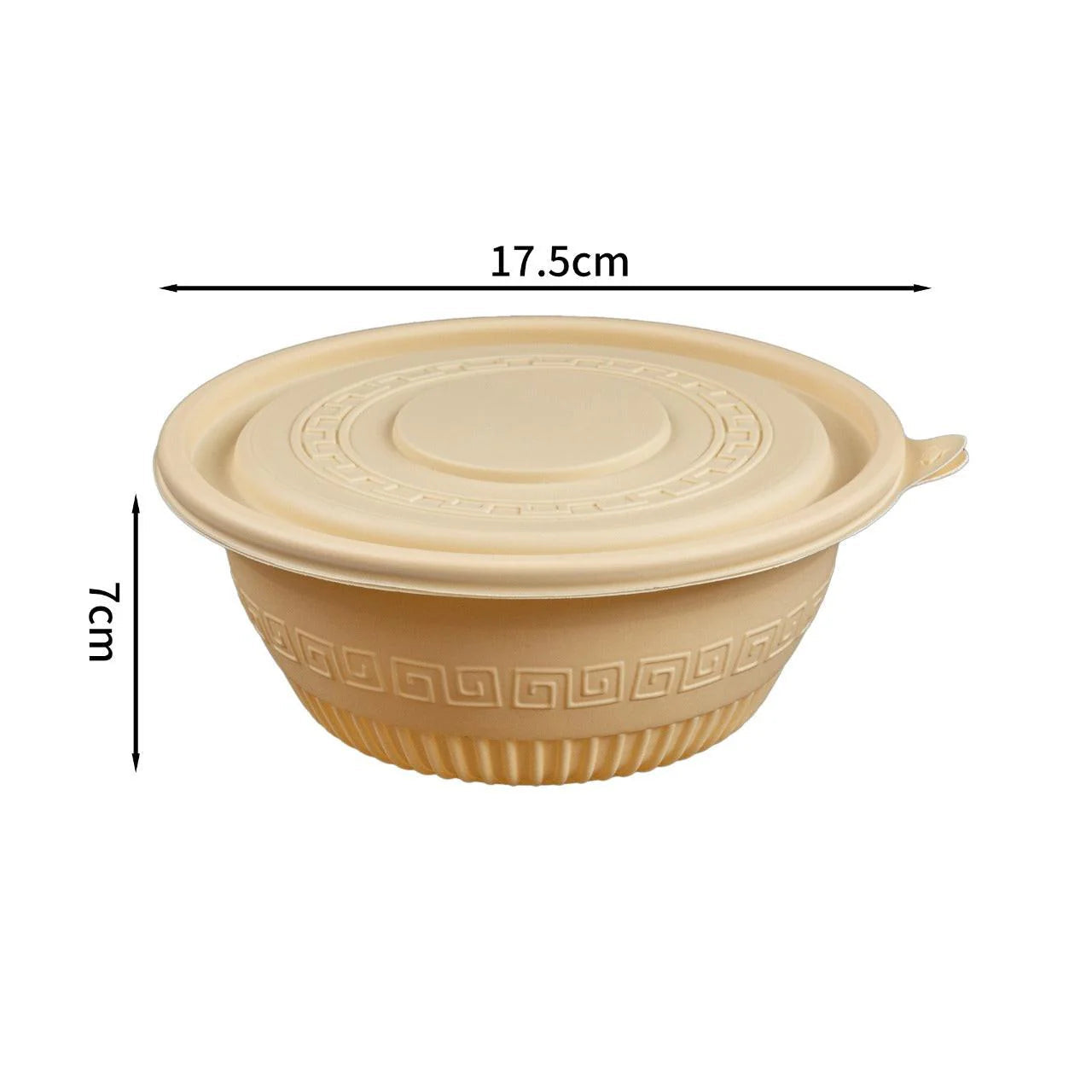 200x Maaltijdbowl 800ml met Deksel Ø 17,5 cm Gemaakt van PP & Maïs
