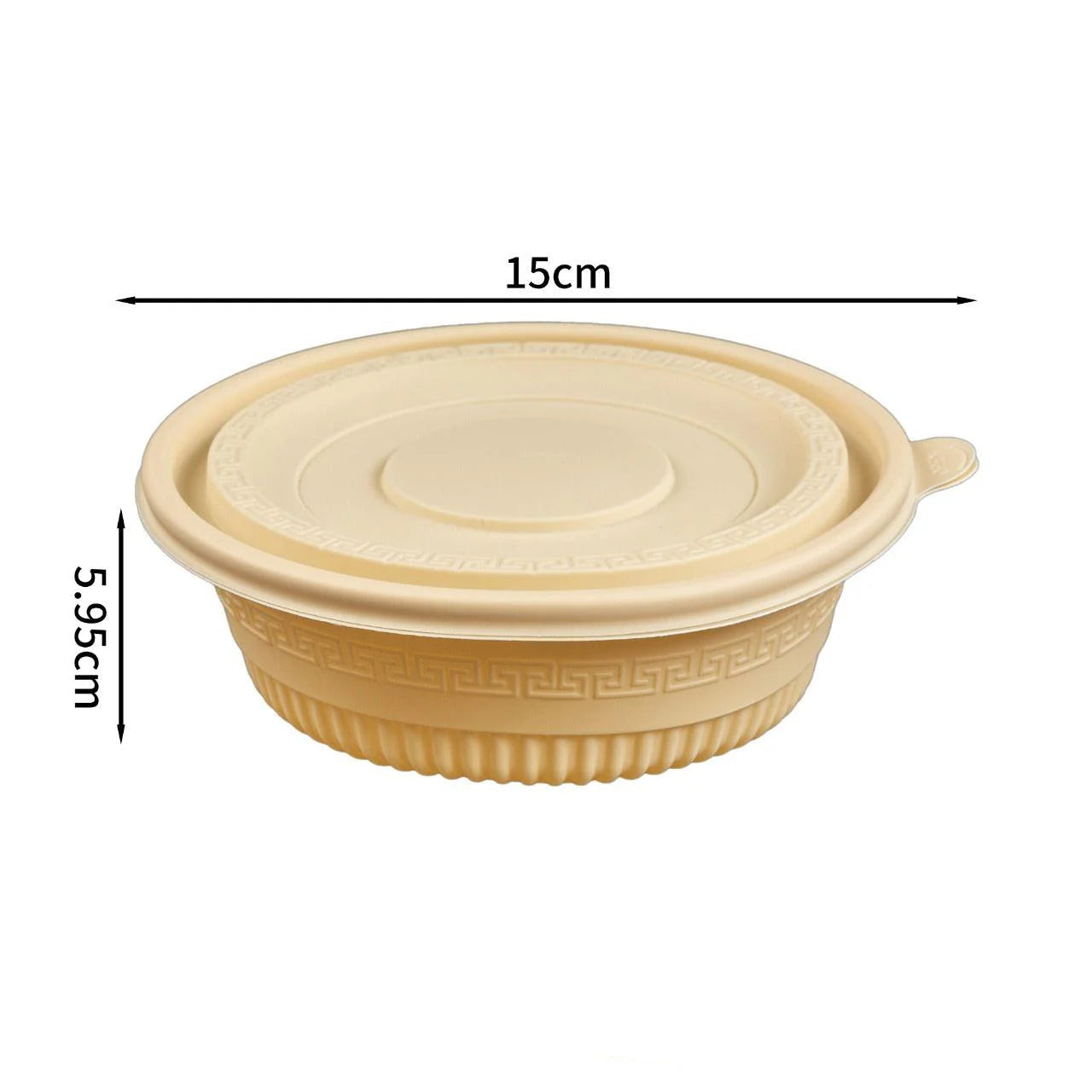 300x Maaltijdbowl 550ml met Deksel Ø 15 cm Soep to go Gemaakt van PP & Maïs
