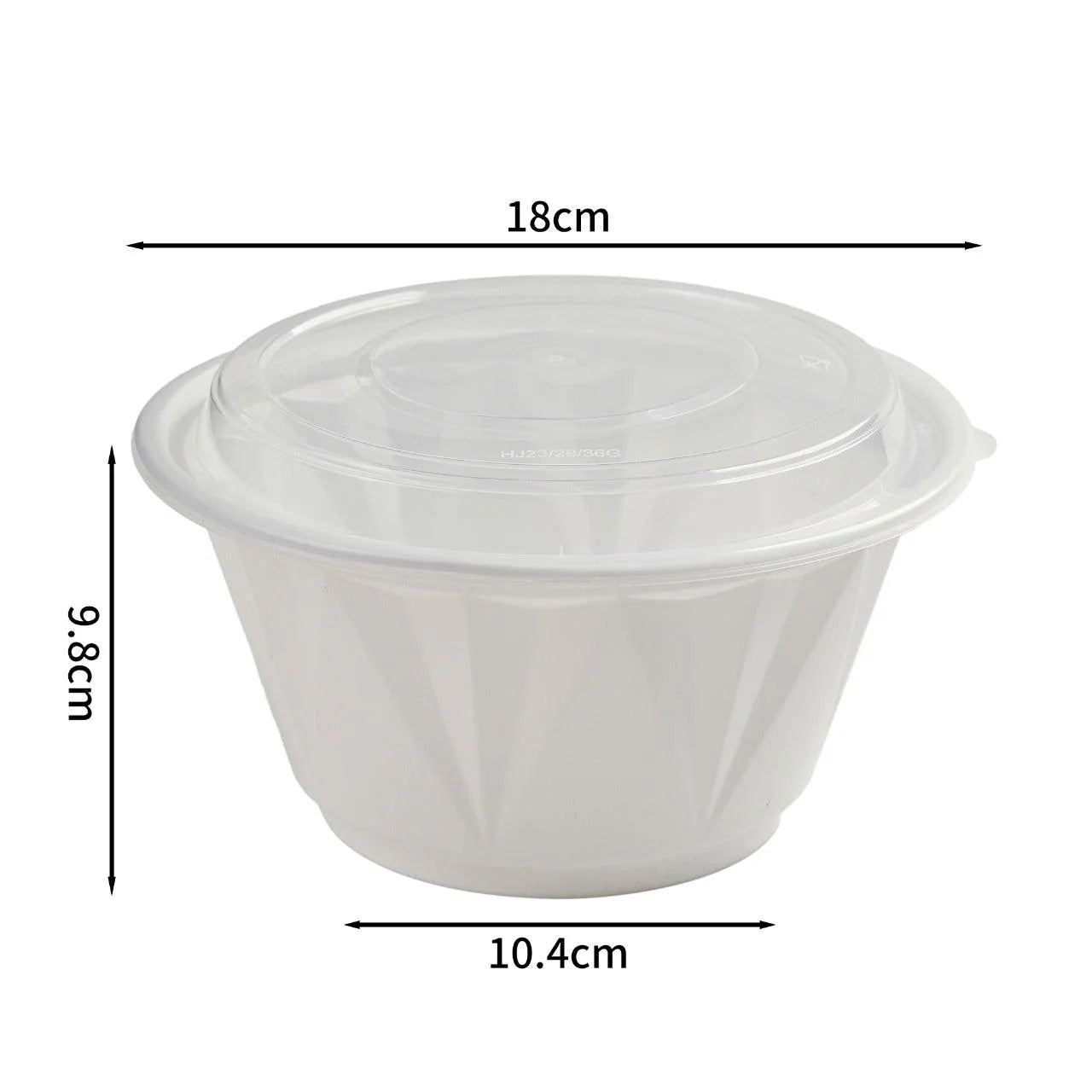 150x Asian Soep / Poke Bowl met deksel 1250 ml Wit PP (set)