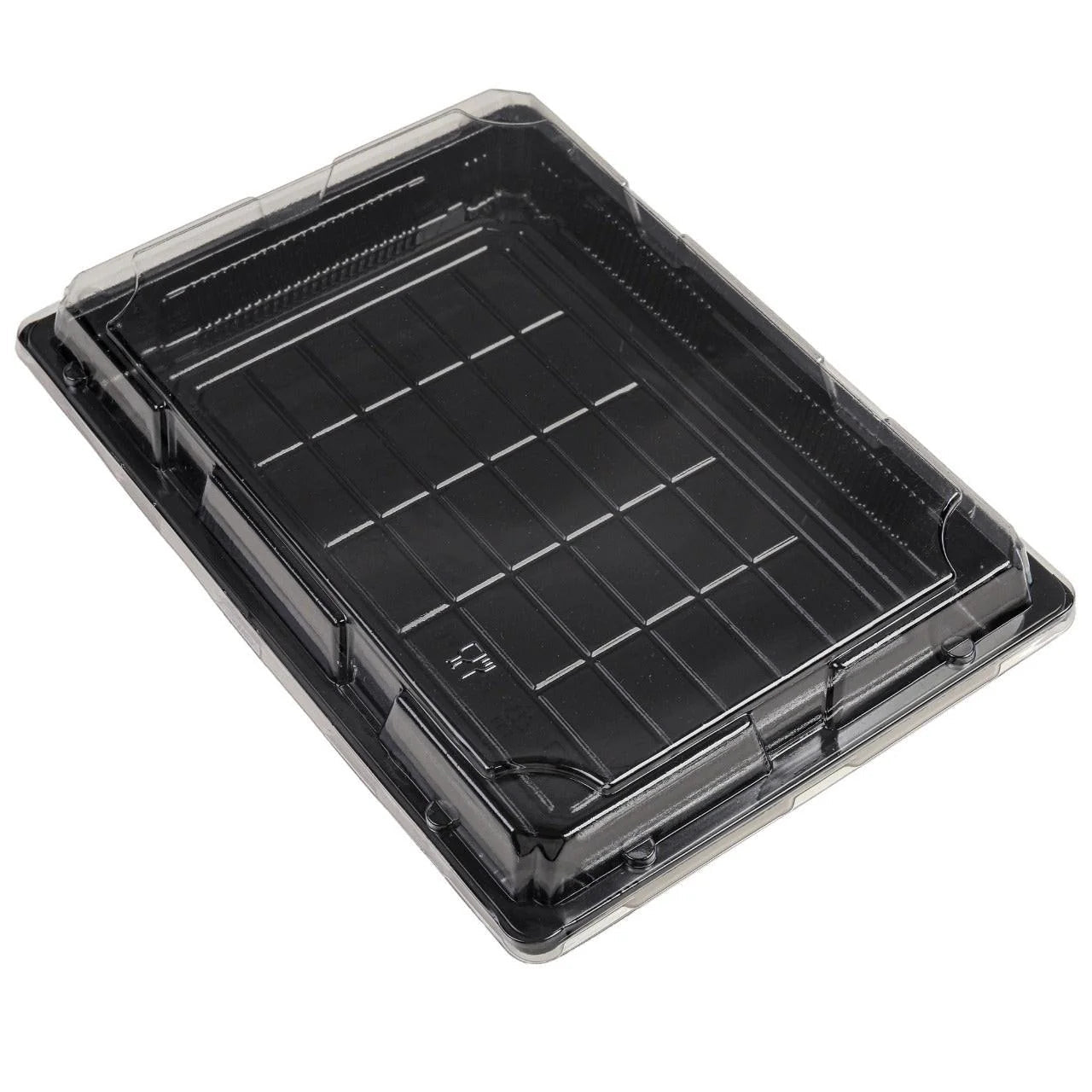 200x Sushi Tray + Deksel 255x155x20mm – Zwart