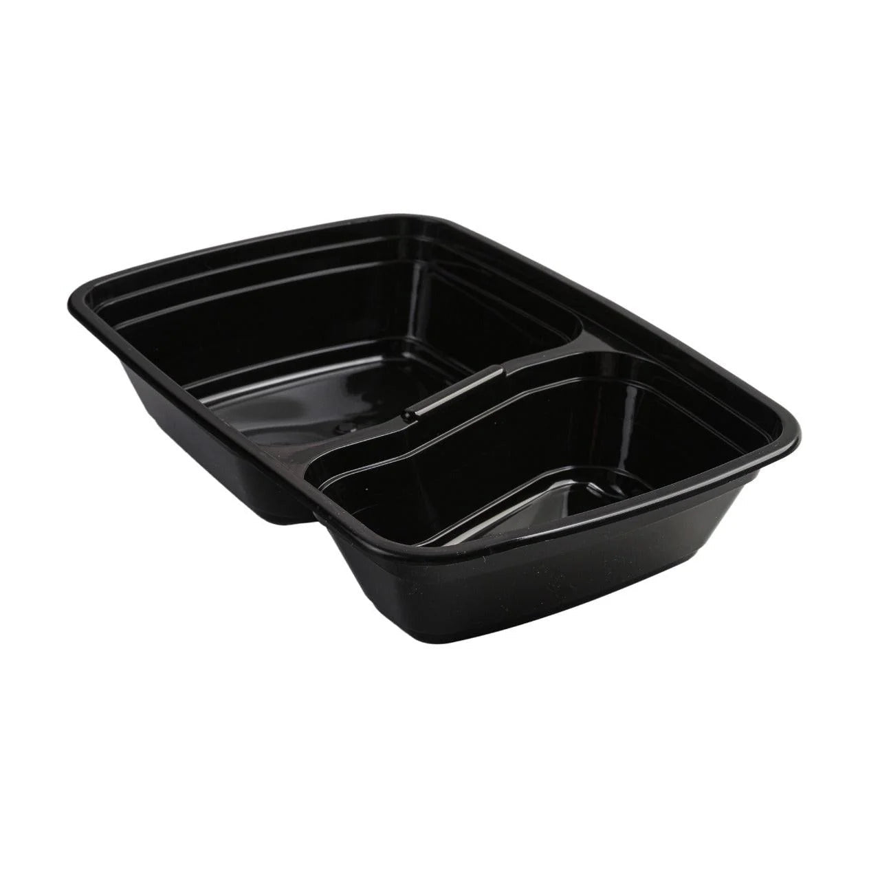 150x Maaltijdbak PP 800ml 2-Vaks met Deksel – Zwart | Stevig en Herbruikbaar (Set)
