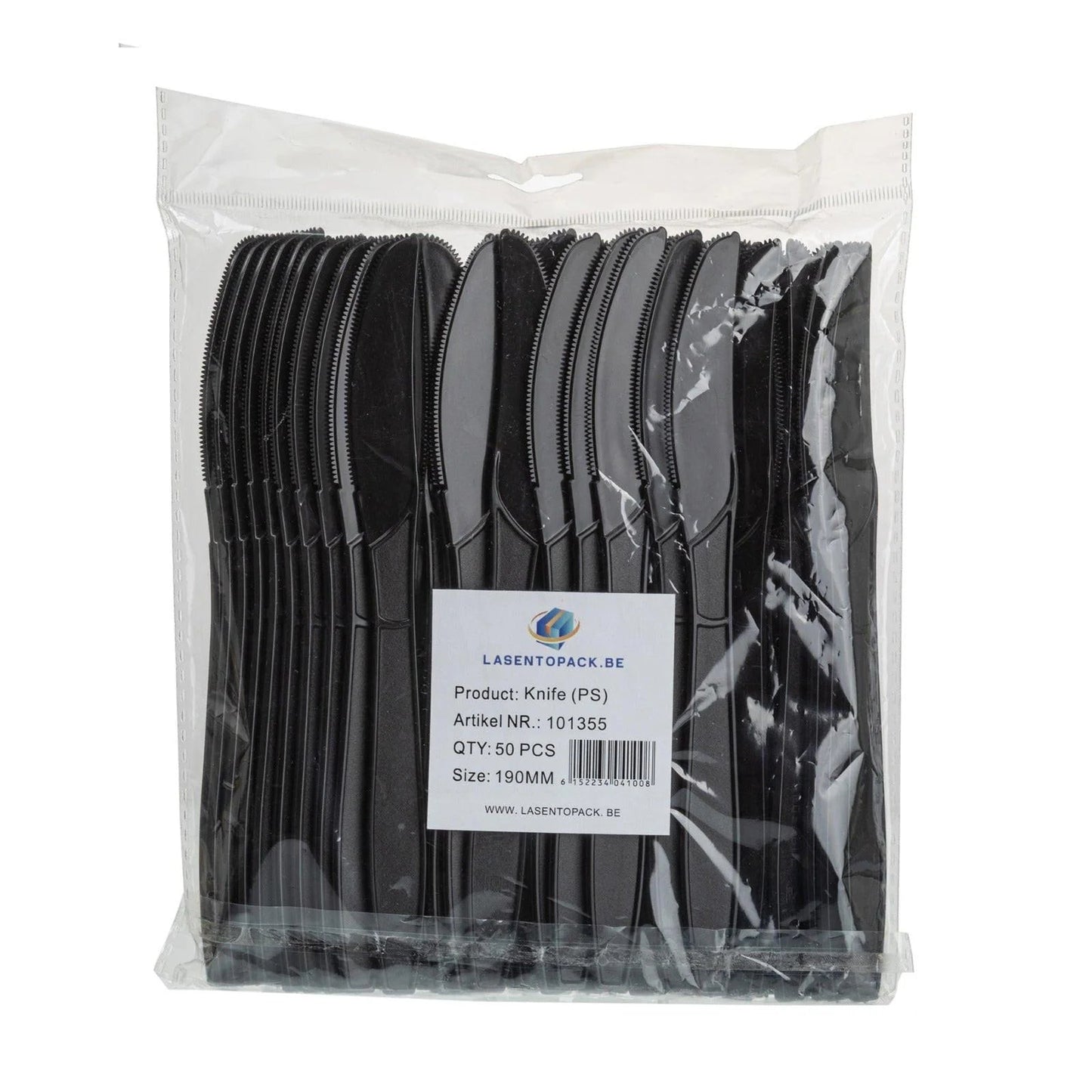 Herbruikbare Zwarte Messen PS 190 mm – 2000 stuks