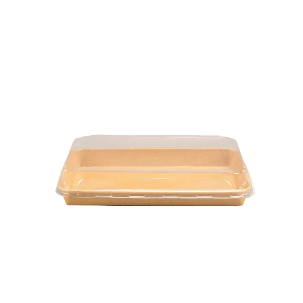 200x Sushi tray karton + deksel 240x150x25 Kraft