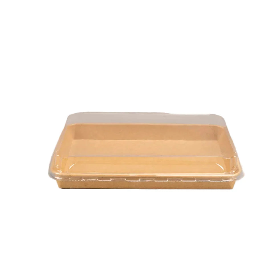200x Sushi tray karton + deksel 255x180x25 Kraft