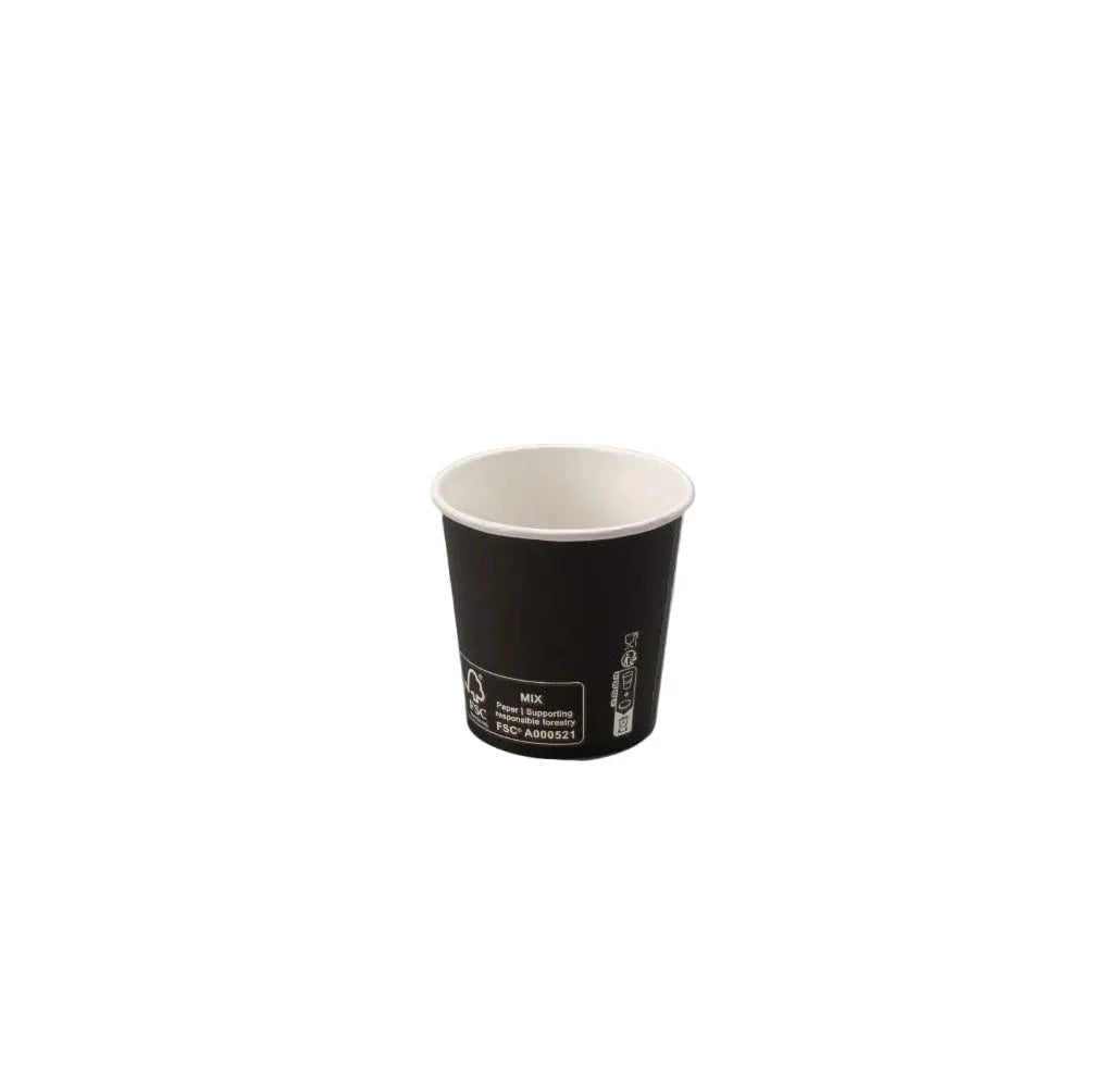 1000x Kartonnen koffiebeker 120cc 4oz zwart FSC Mix Credit
