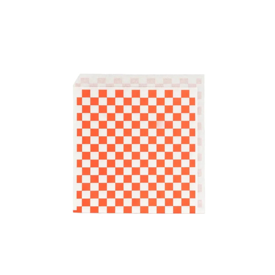 2000x Hamburger zakje 16x16cm boerenbont geruit vetvrij papier BIO