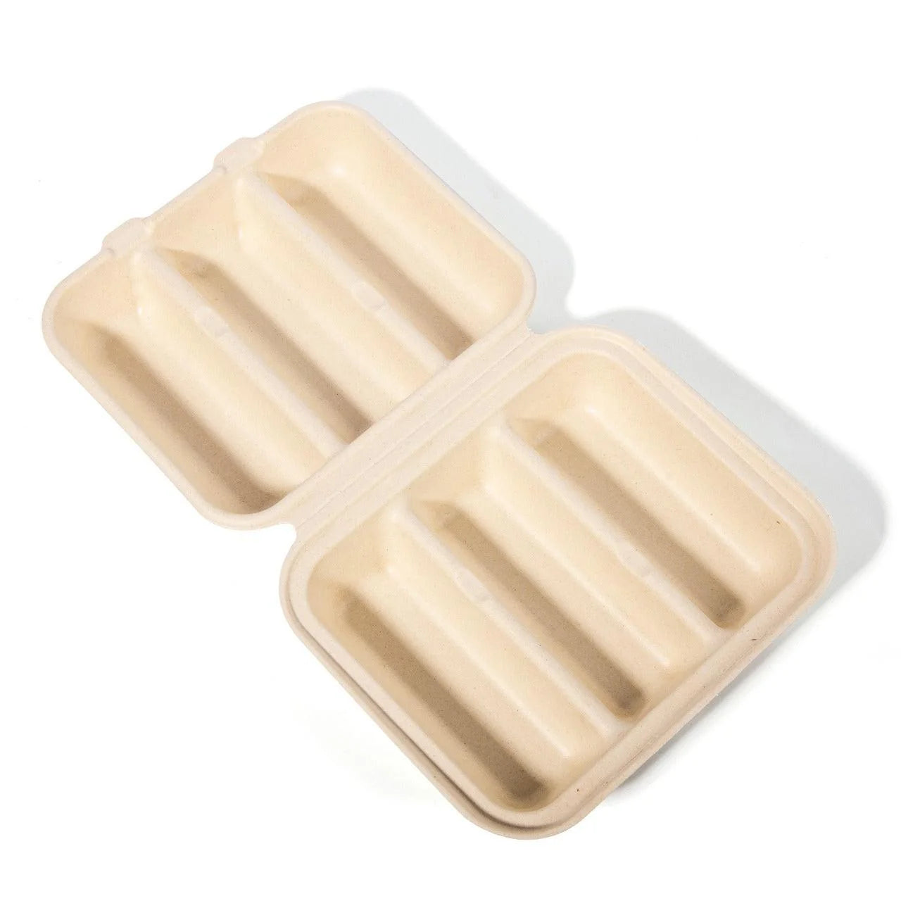 200x Taco Box voor takeaway van suikerriet (BIO) Bagasse – 212mm x 183mm x 82mm