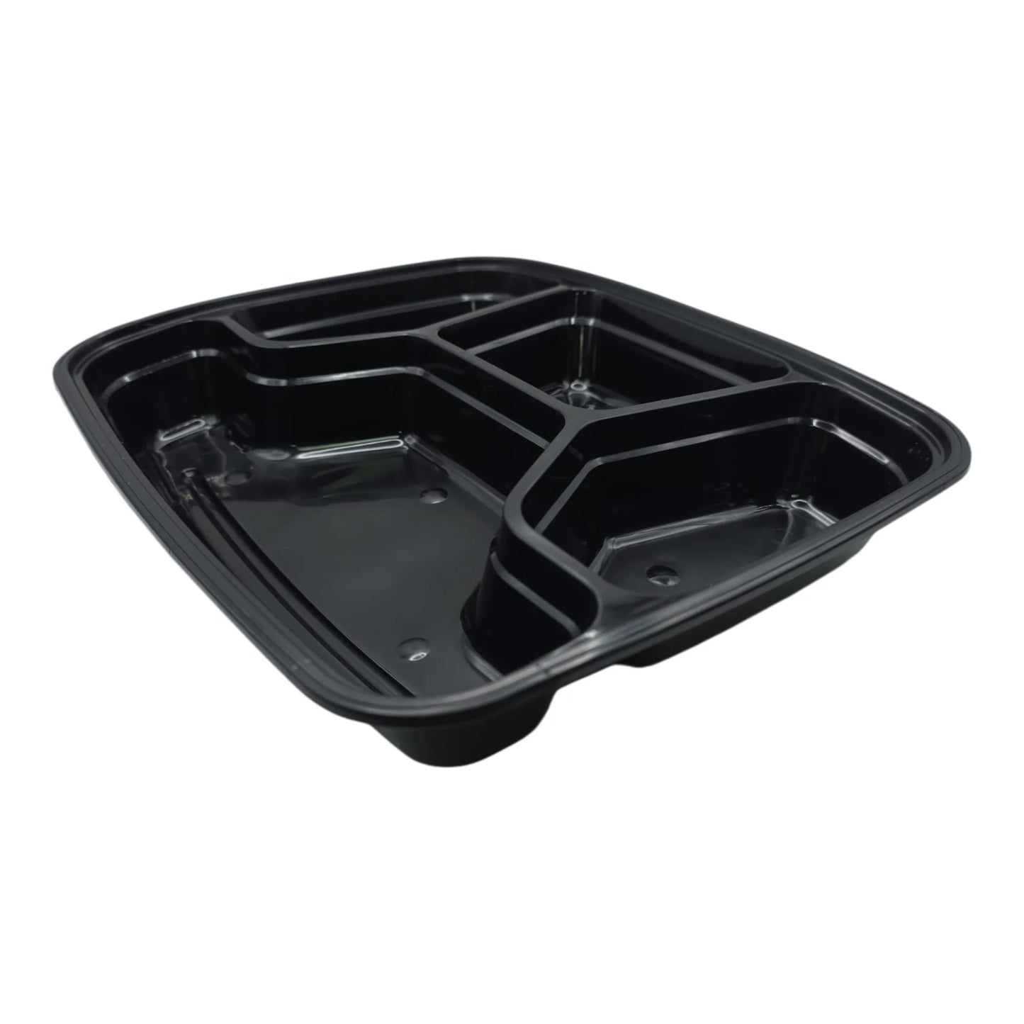 150x Maaltijdbak PP 1100ml 4 vak zwart inclusief Deksel!