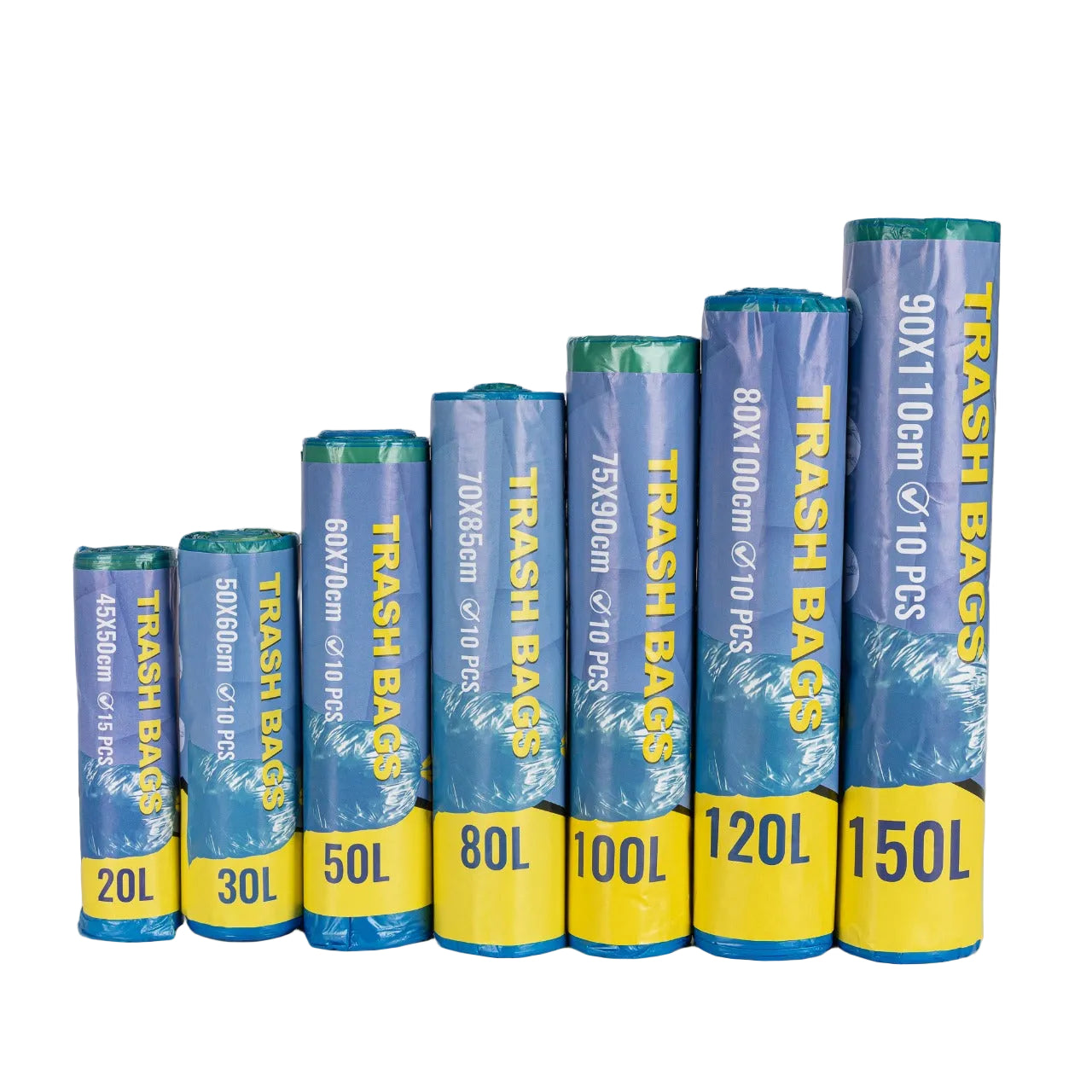Blauwe Afvalzakken 100L – 75x90 cm - 10 Stuks op Rol