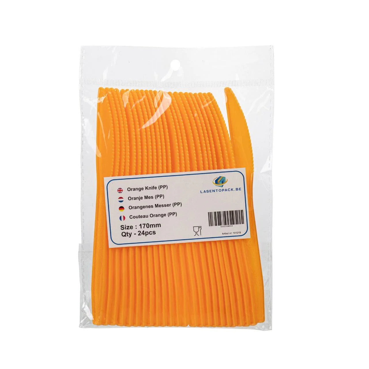 24x Herbruikbare Mes 170mm PP Oranje