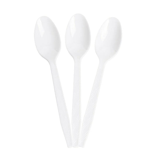 24x Herbruikbare lepel 155mm PP Wit