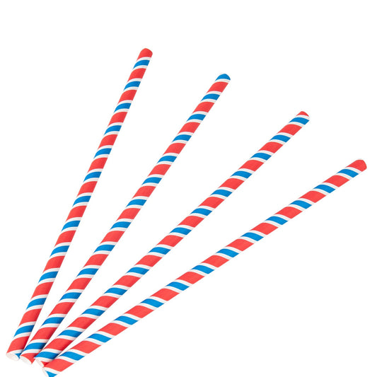 100x BIO Papieren rietjes 8mm x 230mm Twist