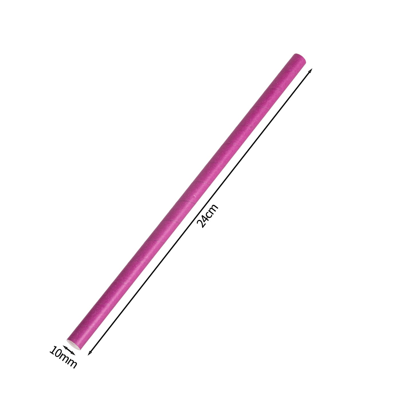 100x BIO Papieren milkshake rietjes 10mm x 240mm Mix Velle Kleuren