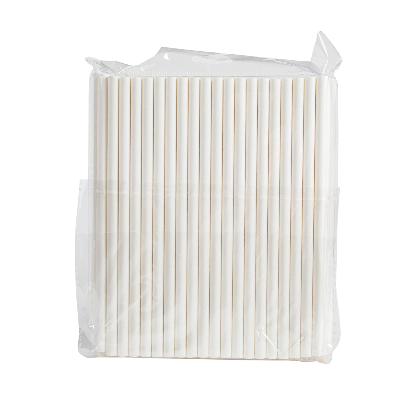 100x BIO Papieren rietjes 8mm x 197mm Wit