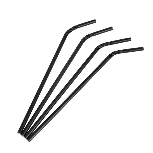 100x BIO Papieren Buigrietjes 6mm x 240mm Zwart Buigbaar
