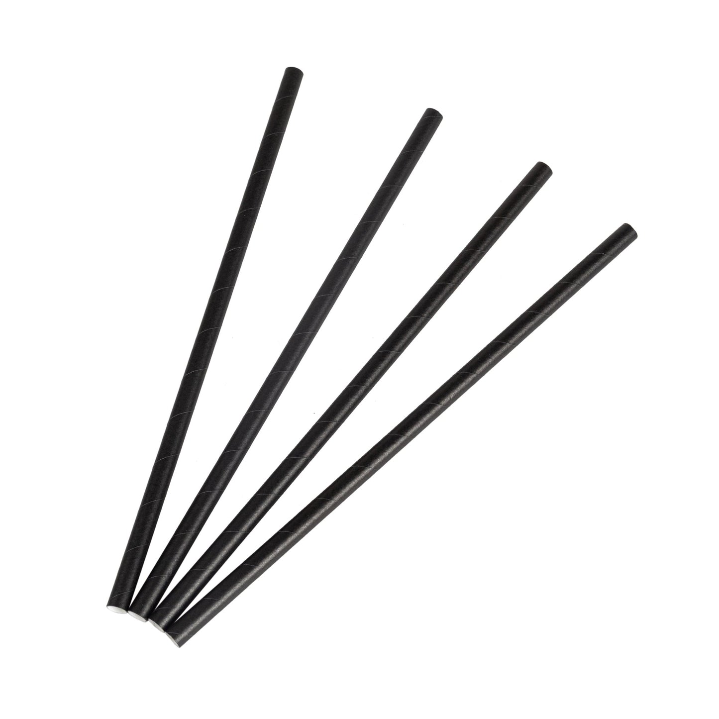 100x BIO Papieren rietjes 6mm x 197mm Zwart