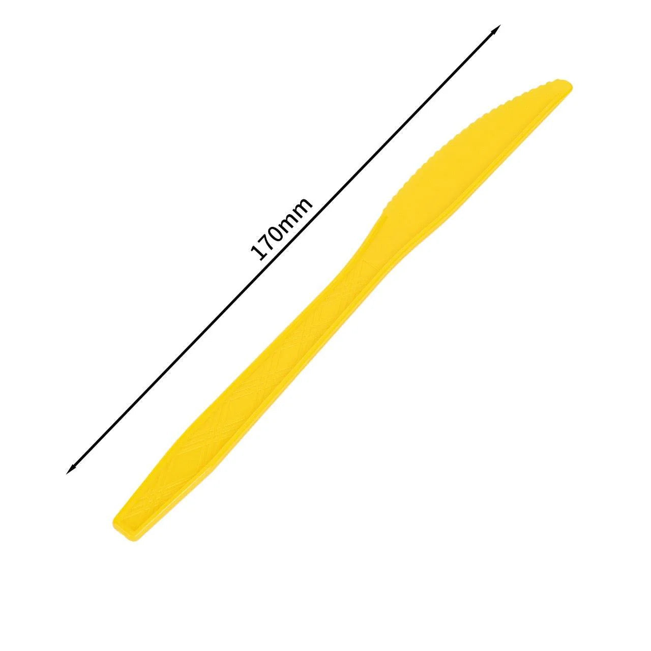 24x Herbruikbare Mes 170mm PP Geel