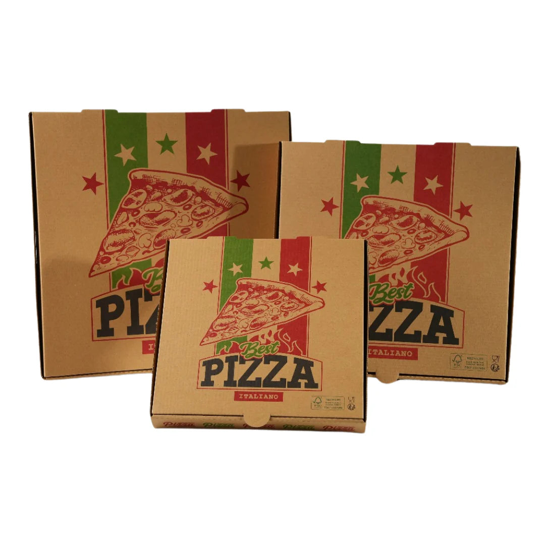 100x Pizza Doos 320 mm x 320 mm x 40 mm FSC Golfkarton