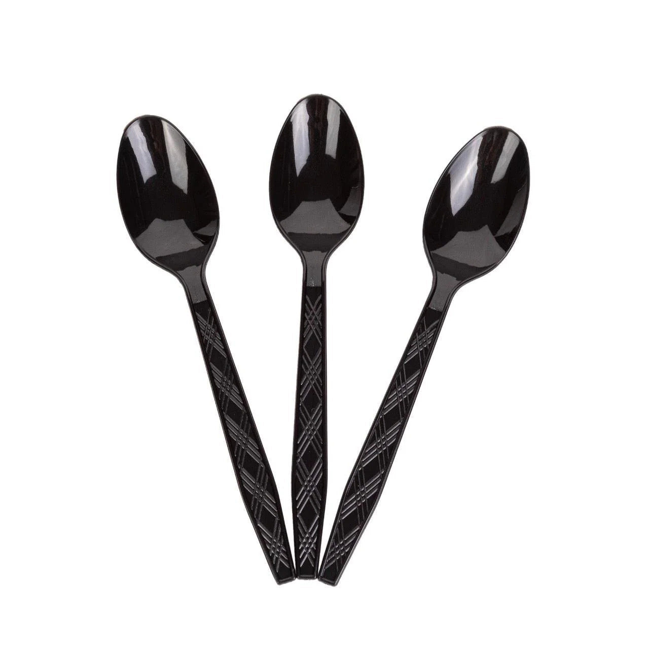24x Herbruikbare lepel 155mm PP zwart