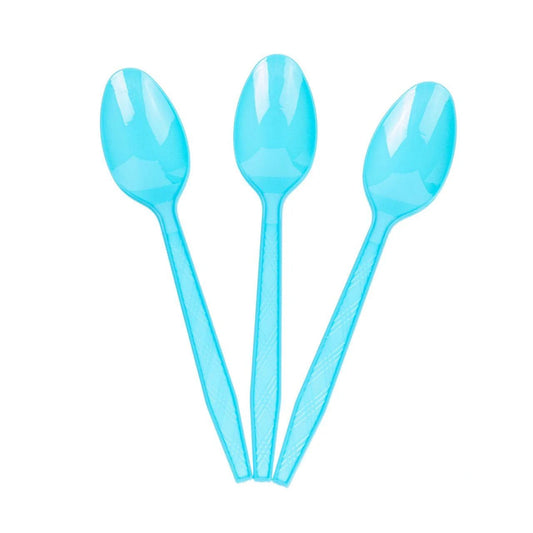 24x Herbruikbare lepel 155mm PP Licht Blauw