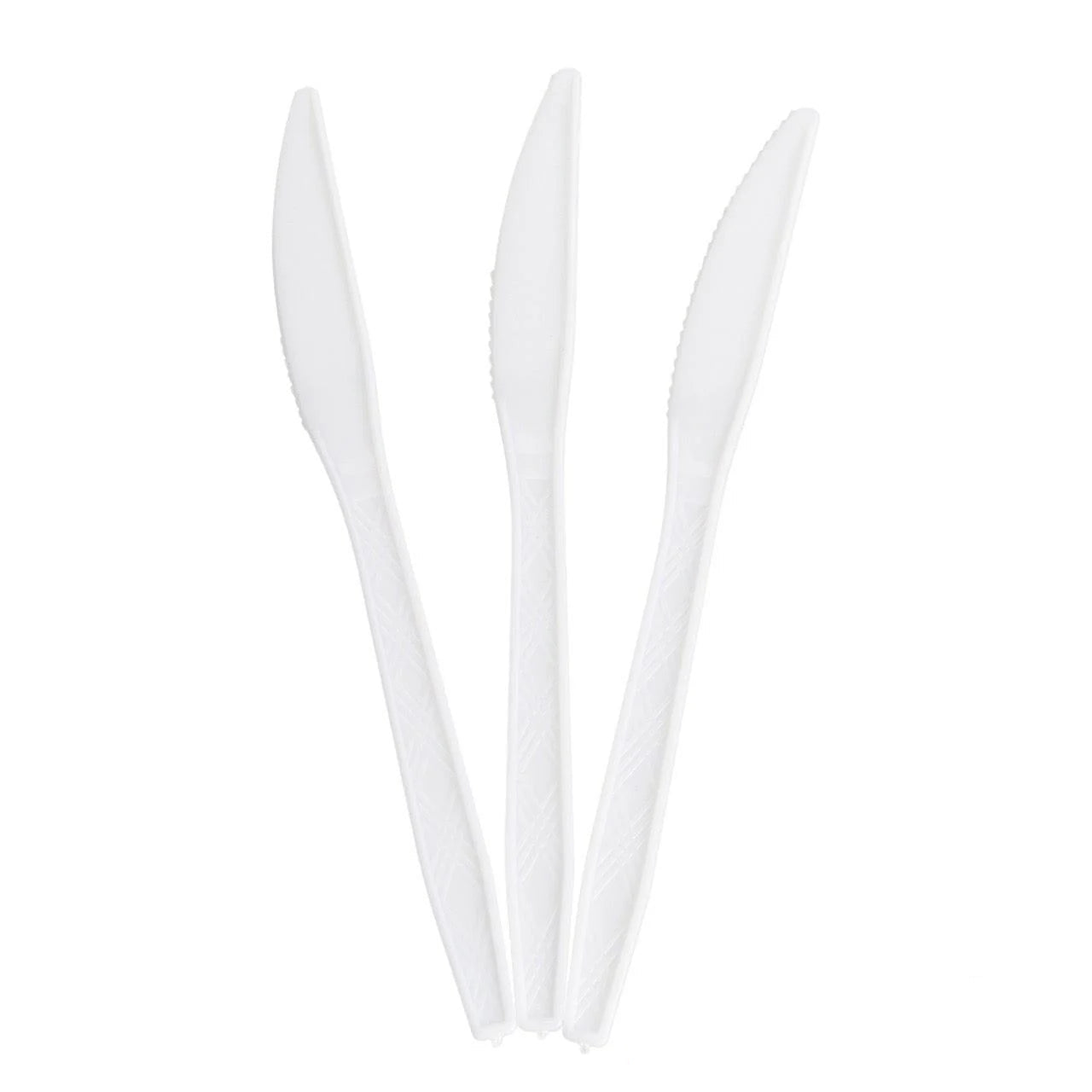 24x Herbruikbare Mes 170mm PP Wit