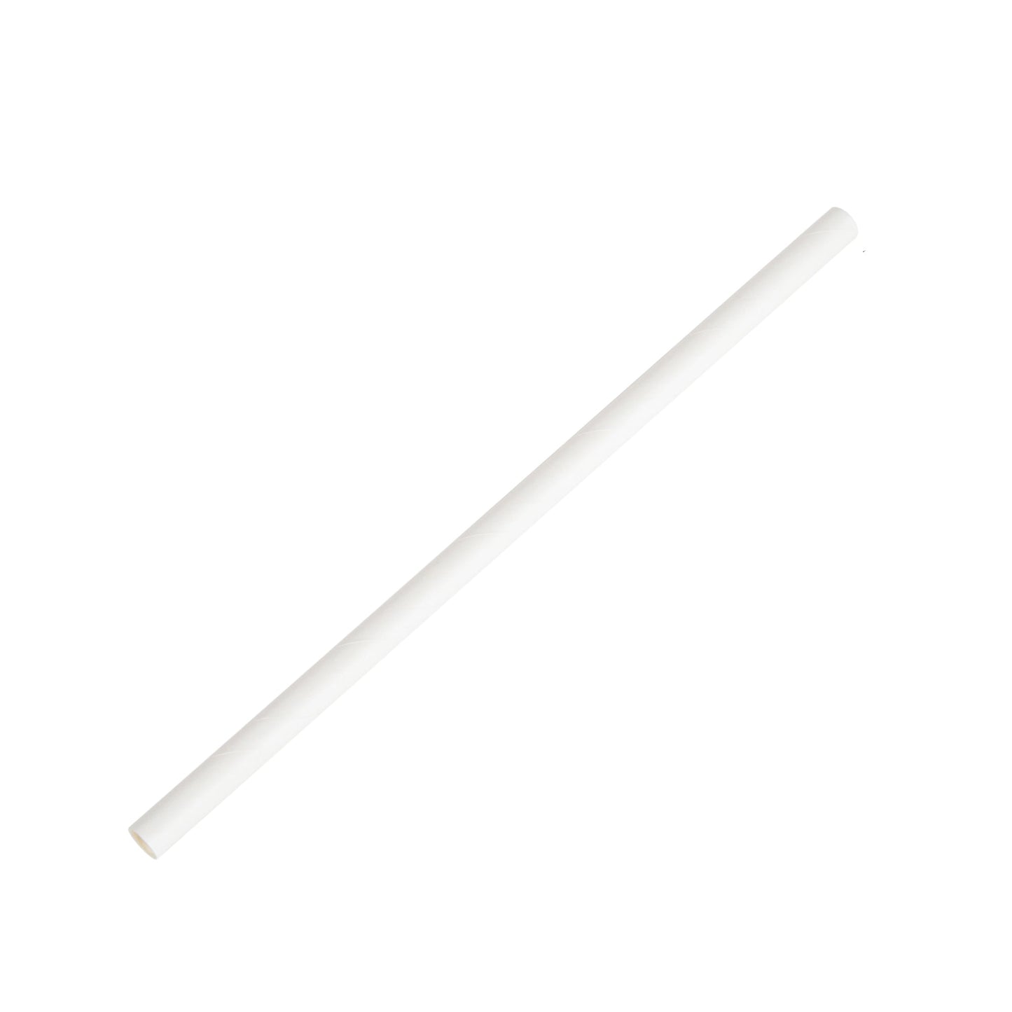 100x BIO Papieren rietjes 8mm x 197mm Wit