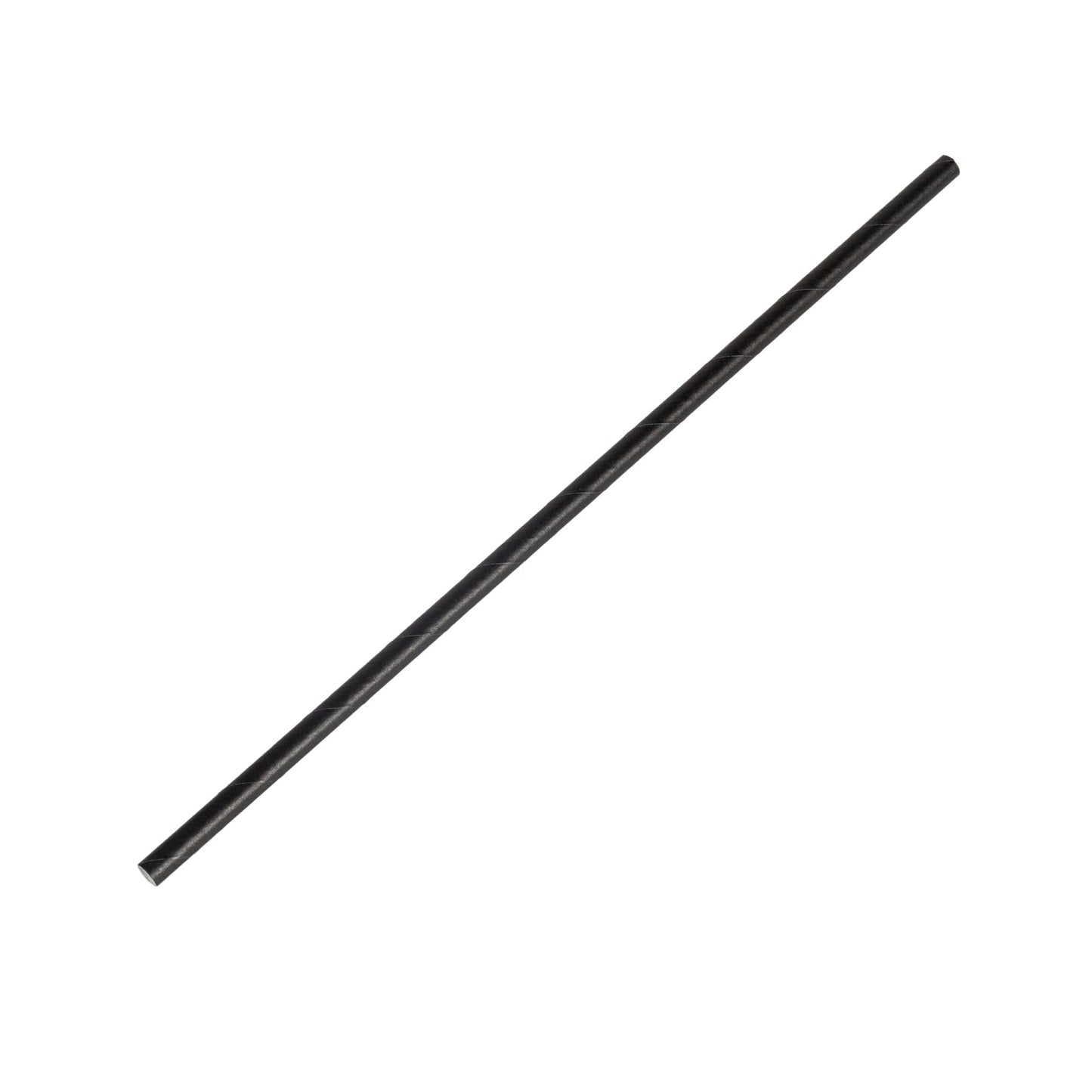 500x BIO Papieren rietjes 6mm x 240mm Zwart
