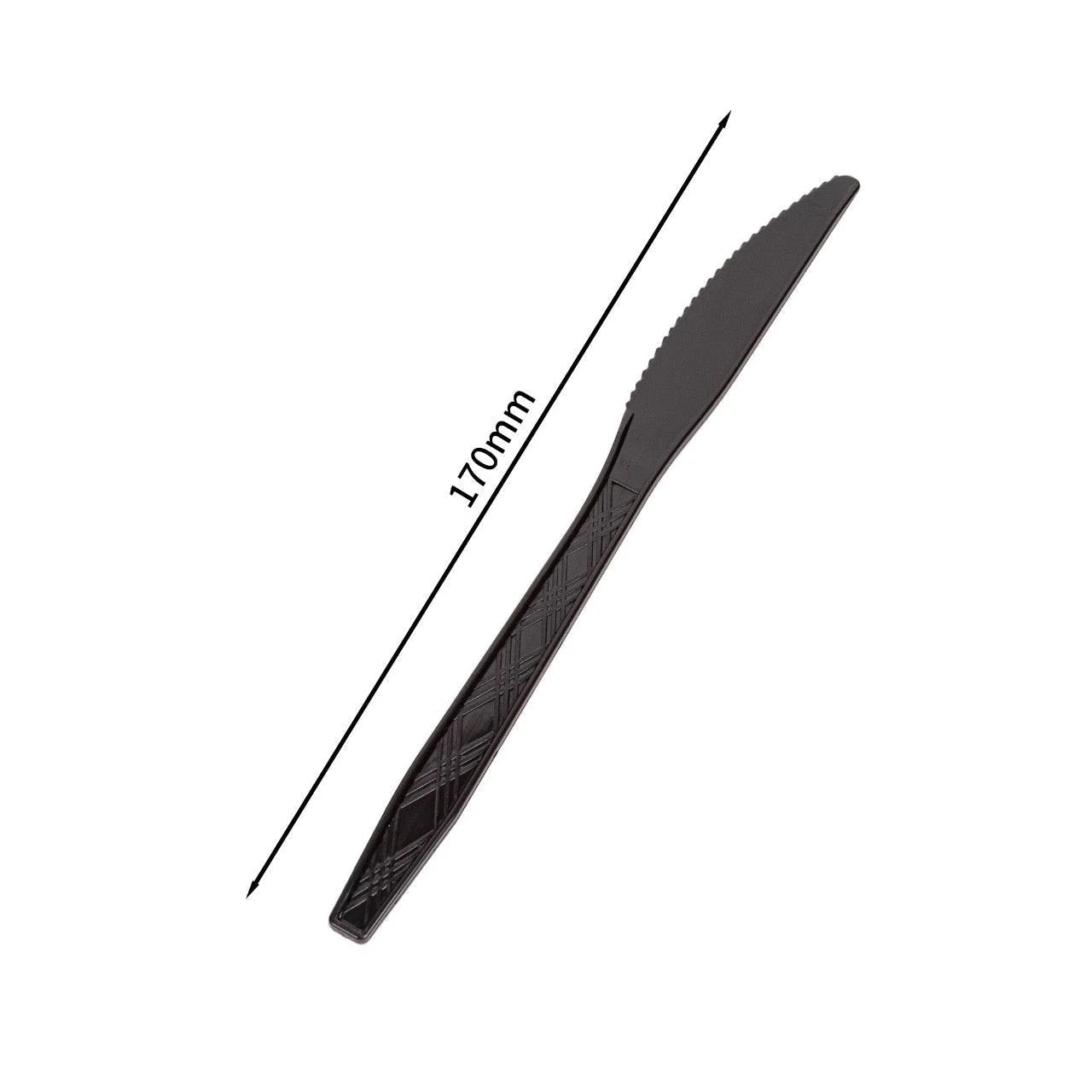24x Herbruikbare Mes 170mm PP Zwart