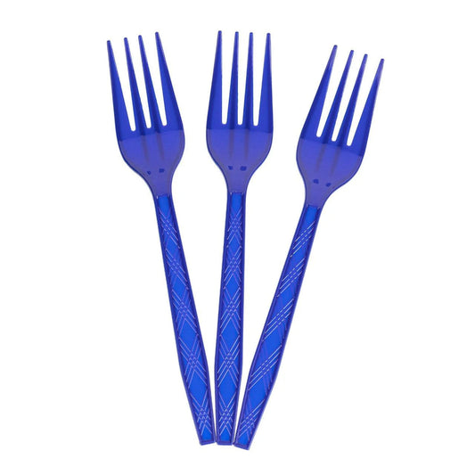 24x Herbruikbare Vork 160mm PP Blauw