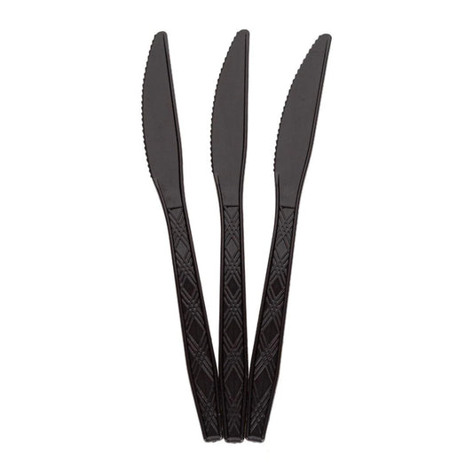 24x Herbruikbare Mes 170mm PP Zwart