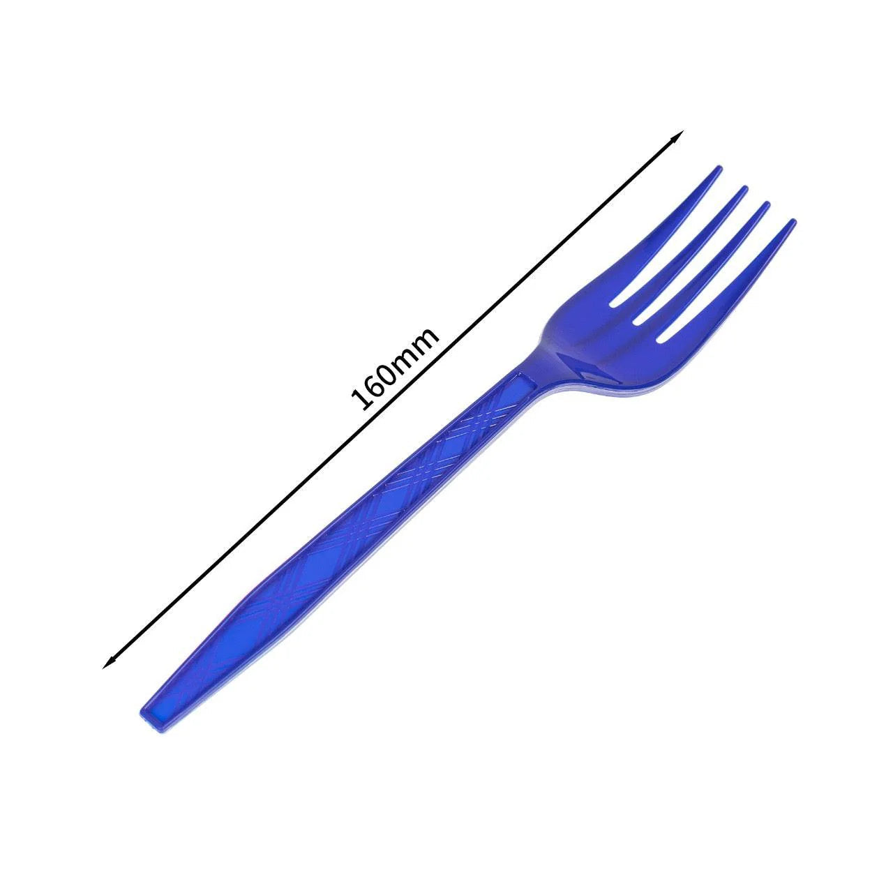 24x Herbruikbare Vork 160mm PP Blauw