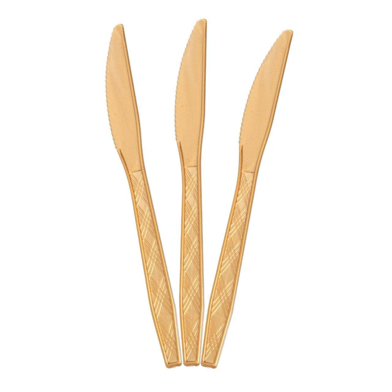 24x Herbruikbare Mes 170mm PP Goud