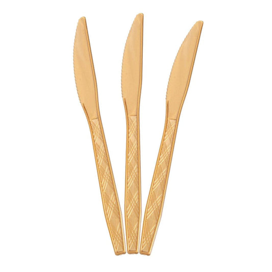 24x Herbruikbare Mes 170mm PP Goud