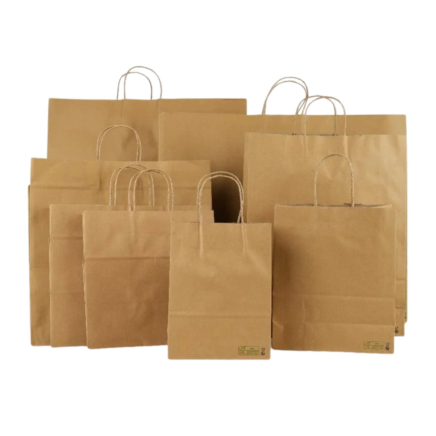 200x Papieren Tassen Extra Groot 120 gr. – 54+12 x 45 cm BIO FSC
