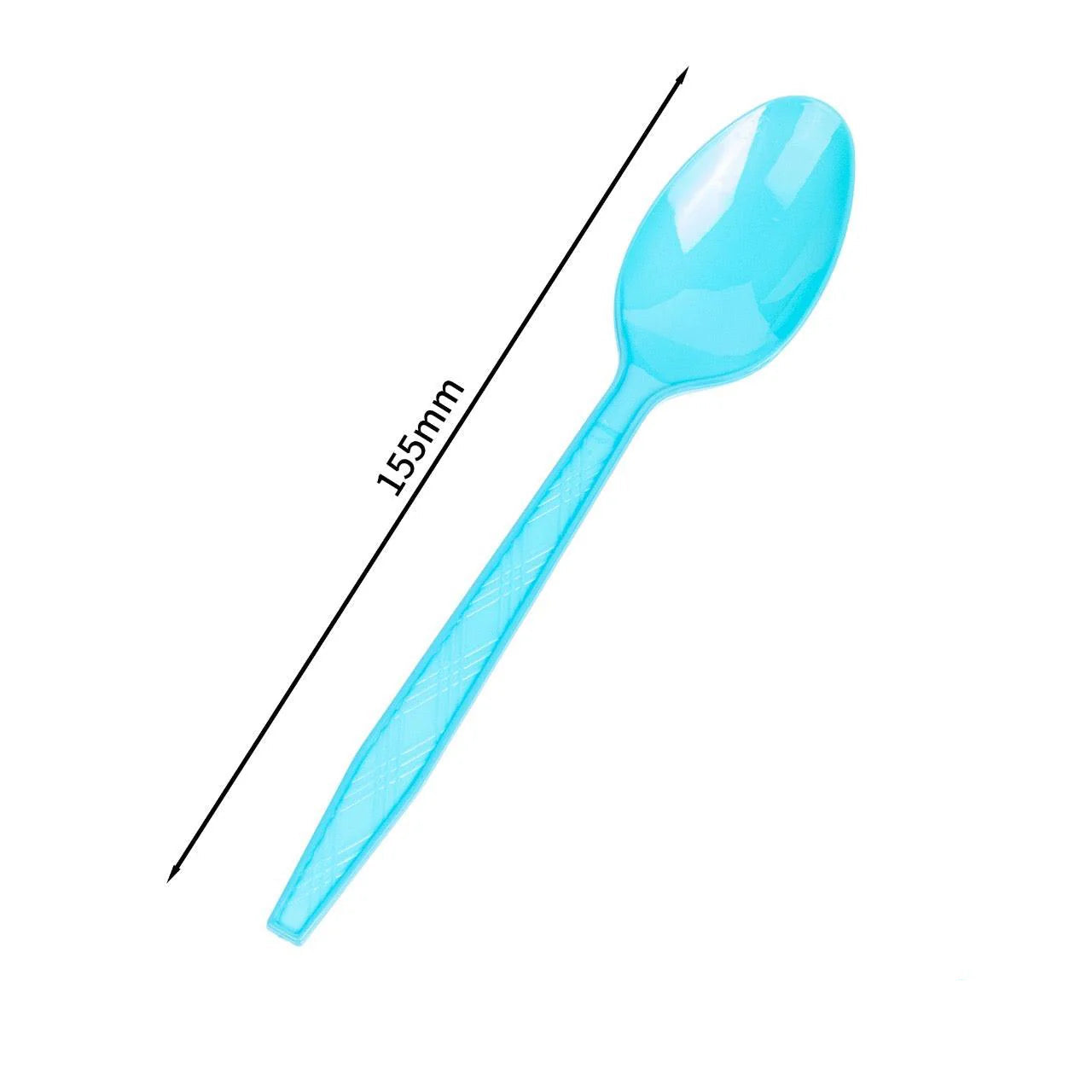 24x Herbruikbare lepel 155mm PP Licht Blauw
