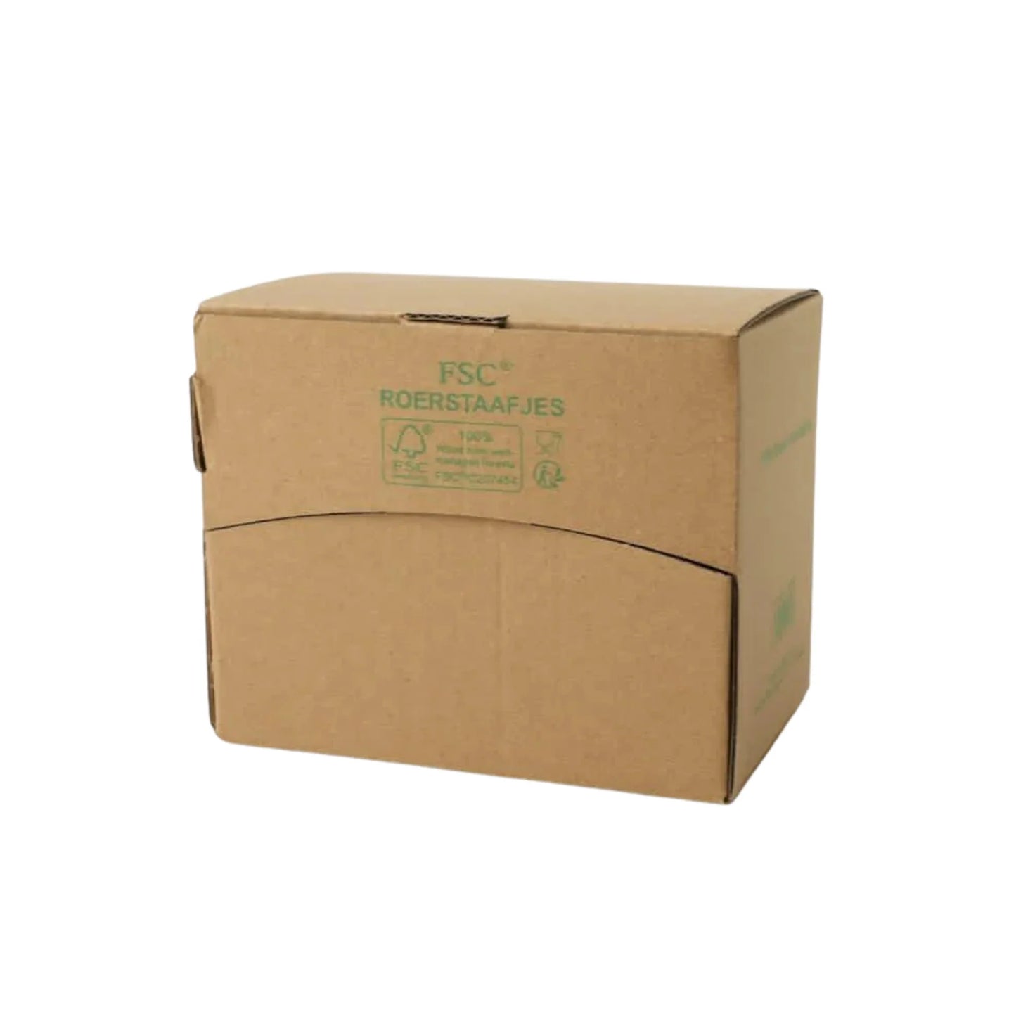 1000x Roerstaafjes in dispenser box 14cm FSC 100% Hout