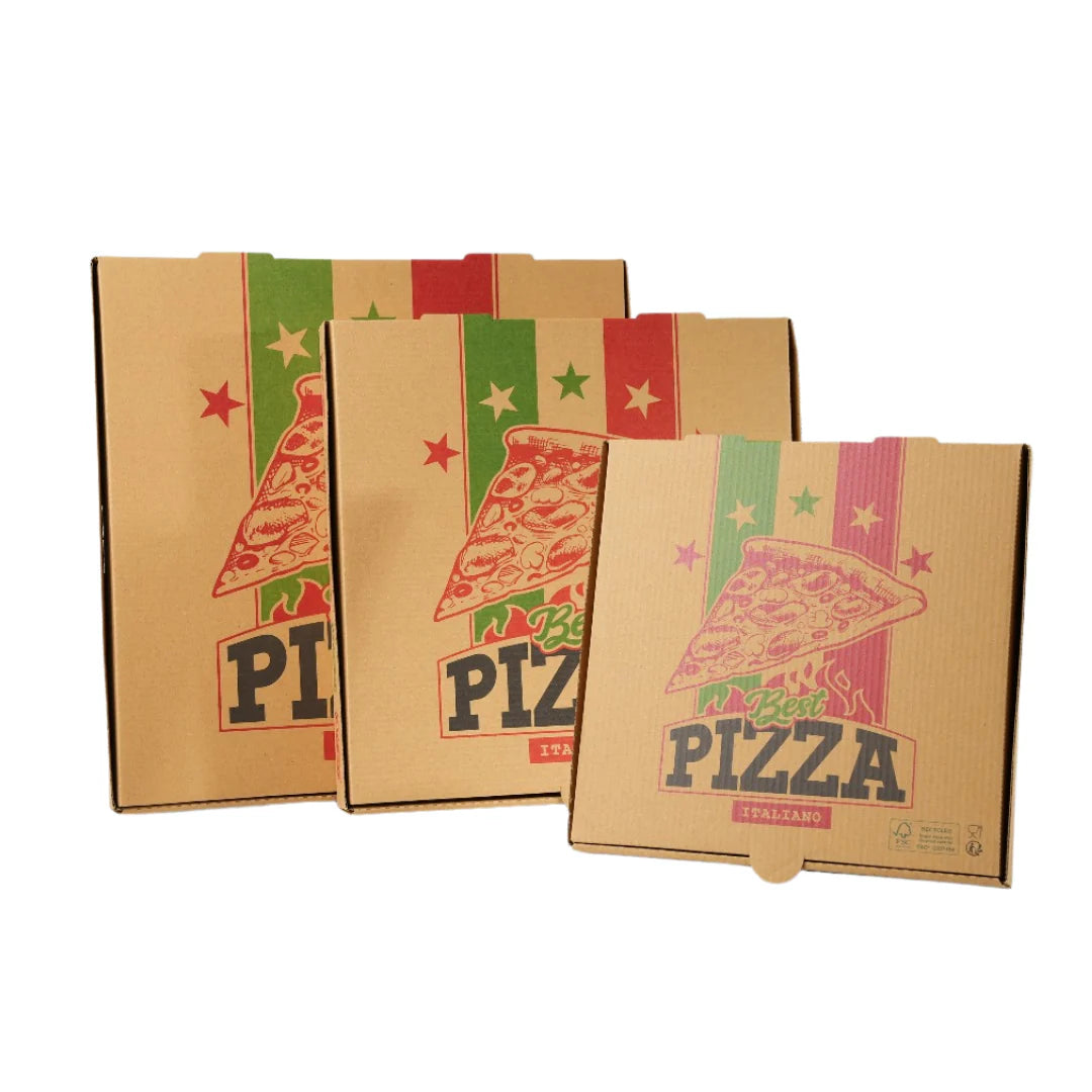 100x Pizza Doos 320 mm x 320 mm x 40 mm FSC Golfkarton
