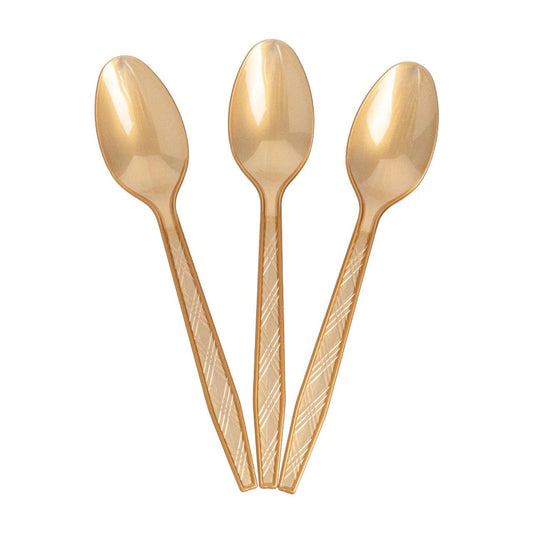 24x Herbruikbare lepel 155mm PP Goud