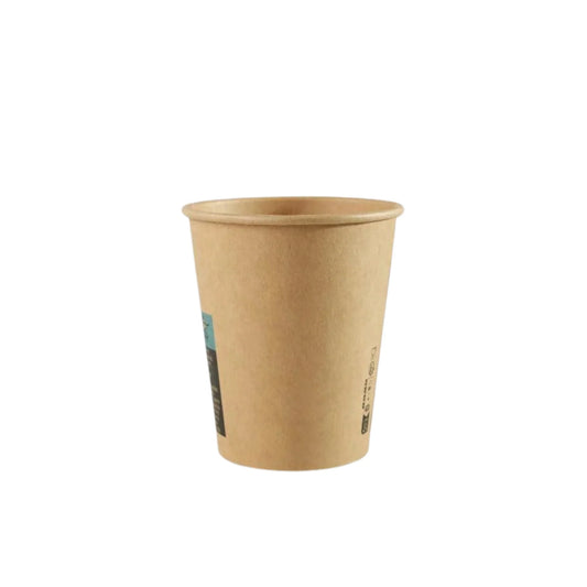 1000x Koffiebeker karton Nature Kraft Ø70mm 180ml 7oz vendingcup Bruin FSC en BIO