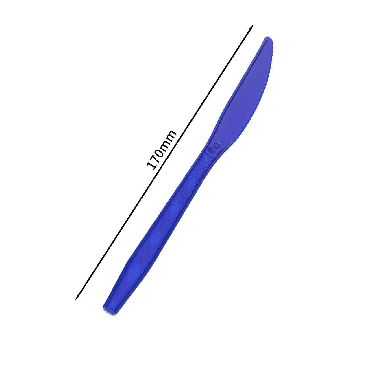 24x Herbruikbare Mes 170mm PP Blauw