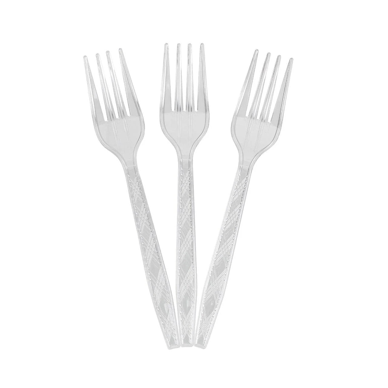 24x Herbruikbare Vork 160mm PP Transparant