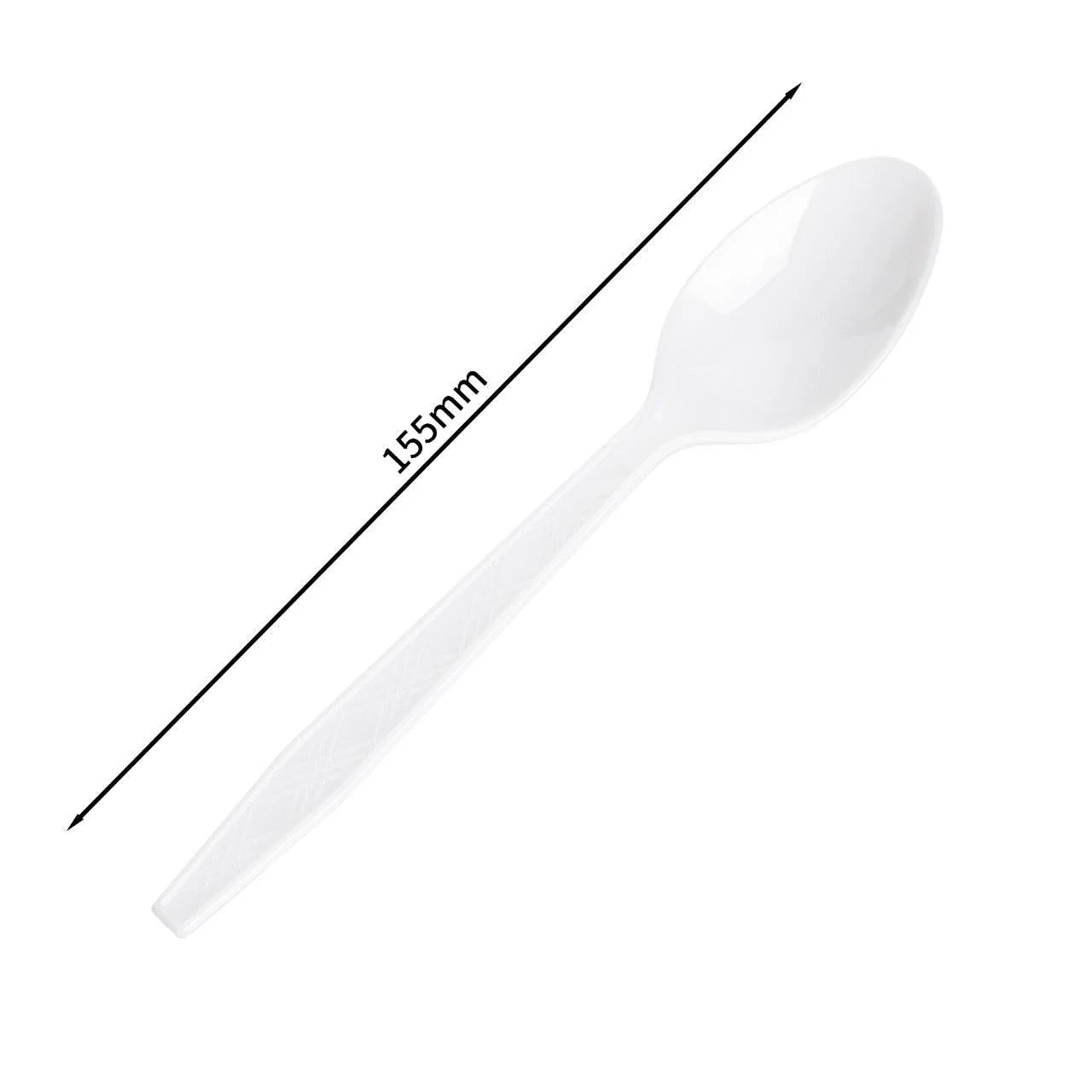 24x Herbruikbare lepel 155mm PP Wit