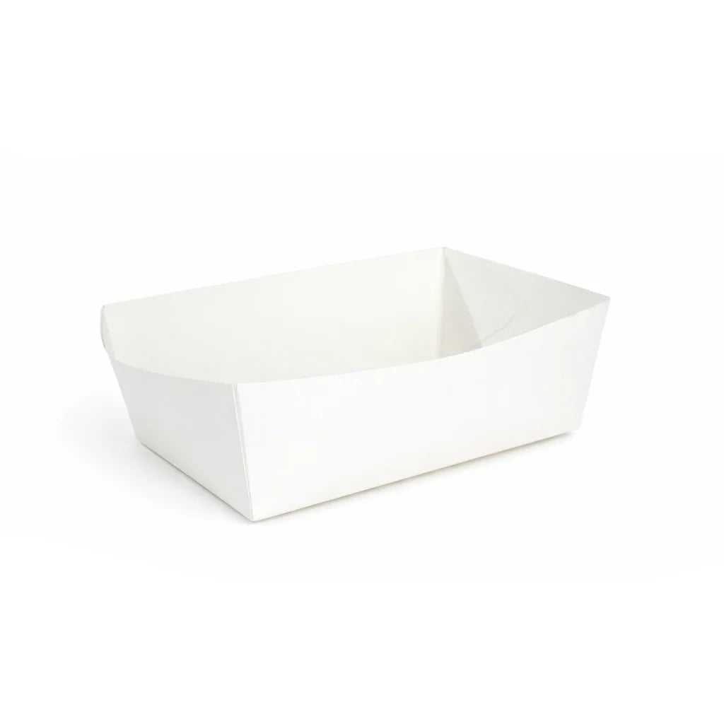 500x Kartonnen frietbakjes 1000ml 16,5cm x 10,5cm x 6cm Frietbak wit 94